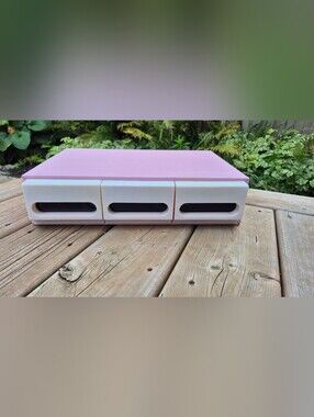 VTG Pink 3-Drawer Cassette Tape Storage Box Case Organizer Retro 80s Taiwan